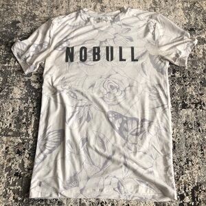 NOBULL Men's White/Grey Floral T-Shirt